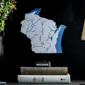 Bản đồ địa hình nổi Wisconsin, USA (WI) kèm sông ngòi - Thumbnail 1