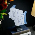 Bản đồ địa hình nổi Wisconsin, USA (WI) kèm sông ngòi - Thumbnail 5