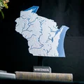 Bản đồ địa hình nổi Wisconsin, USA (WI) kèm sông ngòi - Thumbnail 7