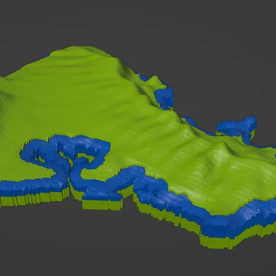 Bản đồ địa hình Hawaii, USA (HI) – Cụm đảo Đông Nam, tô nổi đường bờ biển