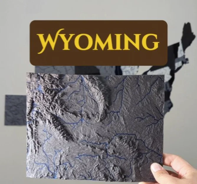 Bản đồ địa hình Wyoming, USA (WY) kèm sông suối - Image 3
