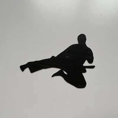 Mẫu in 3D trang trí tường hình võ sĩ Karate cực đẹp