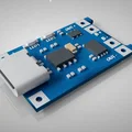 Mô hình 3D mạch sạc pin TP4056 USB-C dùng cho thiết kế vỏ hộp - Thumbnail 1