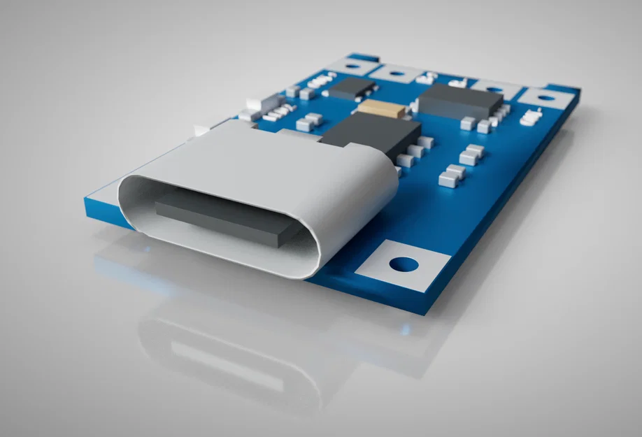 Mô hình 3D mạch sạc pin TP4056 USB-C dùng cho thiết kế vỏ hộp - Image 2