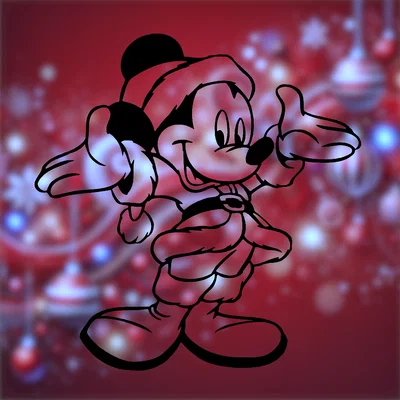 Mickey "Ông Già Noel" Mouse - Wall Art Giáng Sinh