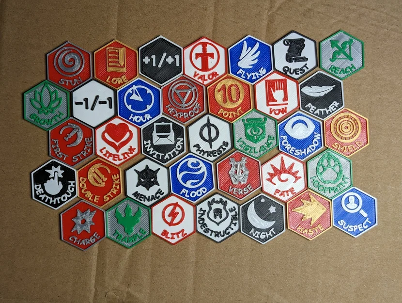 Bộ mã thông báo (Counters) lục giác 3D cho Magic: The Gathering - Image 1