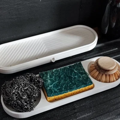 Kệ Đựng Miếng Rửa Chén và Bàn Chải Nhà Bếp