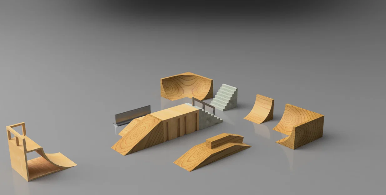 TinySkatepark – skatepark fingerboard dạng mô-đun để in 3D - Image 10