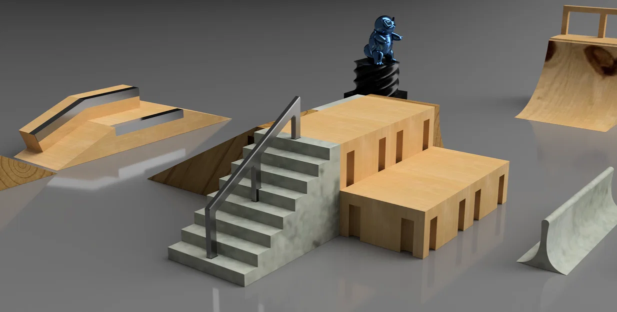 TinySkatepark – skatepark fingerboard dạng mô-đun để in 3D - Image 14