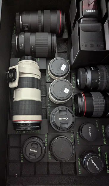 CLASS - Hệ thống lưu trữ ống kính & phụ kiện máy ảnh (Gridfinity) - Image 1