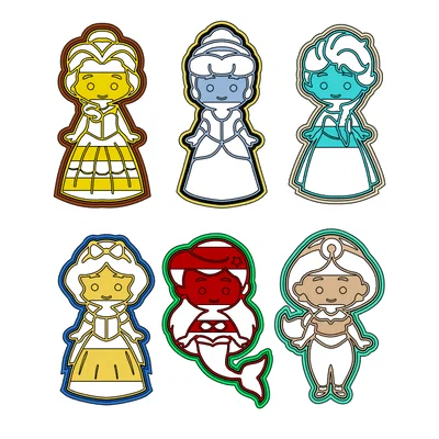 Bộ 6 Khuôn Cắt Bánh Quy Hình Công Chúa Disney Cho Bé Yêu