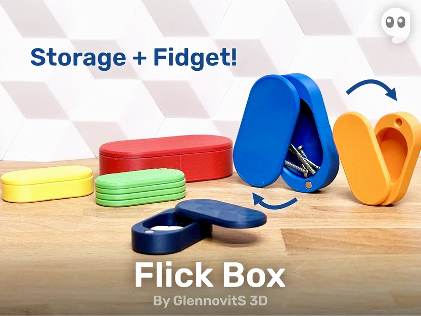 Flick Box – Hộp đựng đồ kiêm fidget mang theo, nắp trượt xoay nam châm EDC - Image 1