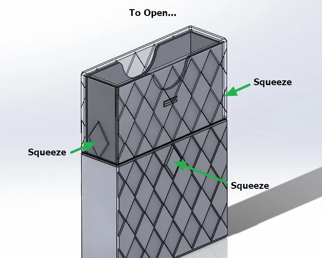 #0099 Hộp cứng khóa chốt cho bài Poker (hoa văn kim cương) - Image 3