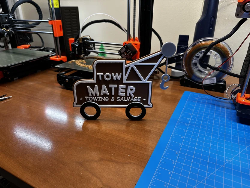 Bảng hiệu Tow Mater nhiều màu cho máy in 1 màu (Cars) - Image 1
