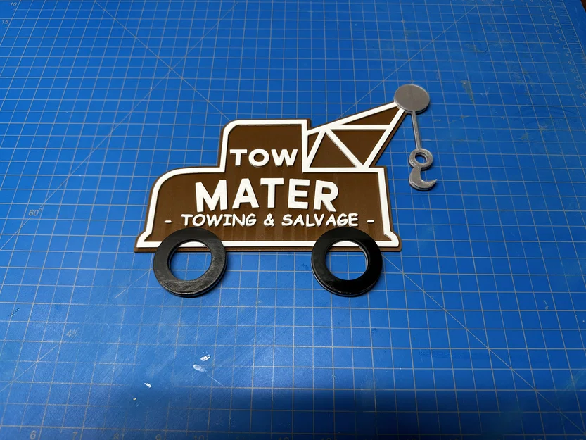 Bảng hiệu Tow Mater nhiều màu cho máy in 1 màu (Cars) - Image 2