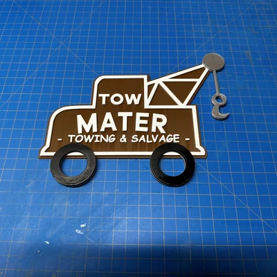Bảng hiệu Tow Mater nhiều màu cho máy in 1 màu (Cars)