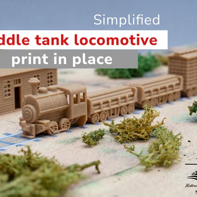 Đầu máy Saddle Tank tối giản (print in place)