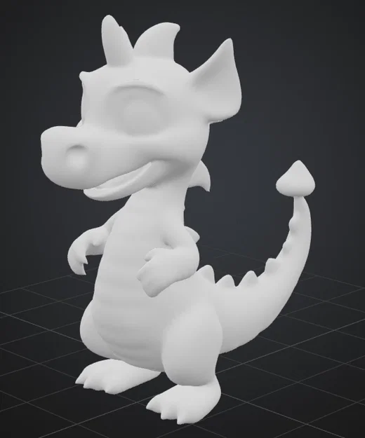 Mô hình chú rồng nhỏ đáng yêu (Cute Dragon) trang trí - File STL 3D - Image 2