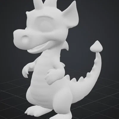 Mô hình chú rồng nhỏ đáng yêu (Cute Dragon) trang trí - File STL 3D