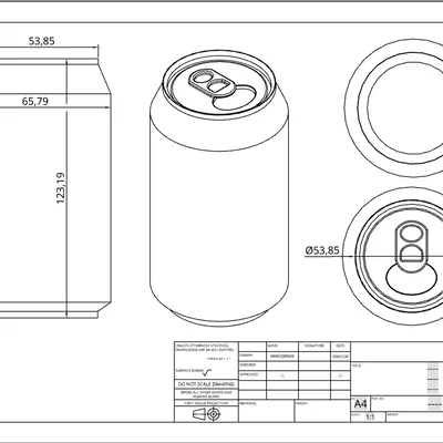 Mô hình lon nước ngọt (Soda can) kích thước thật file in 3D