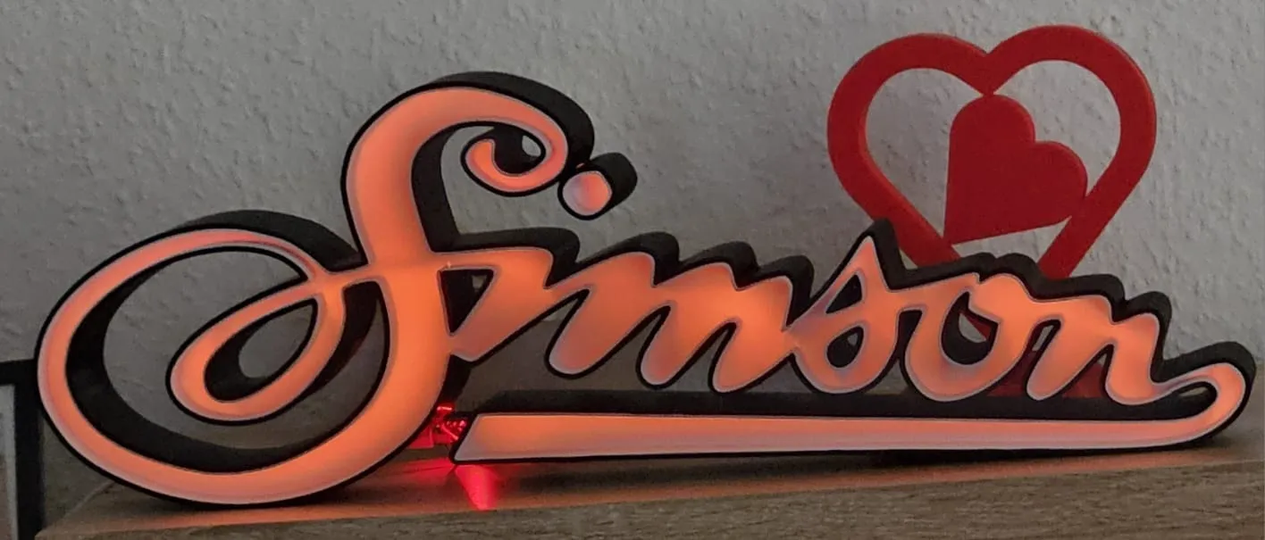 Đèn LED trang trí chữ Simson độc đáo - Mô hình in 3D chất lượng - Image 1