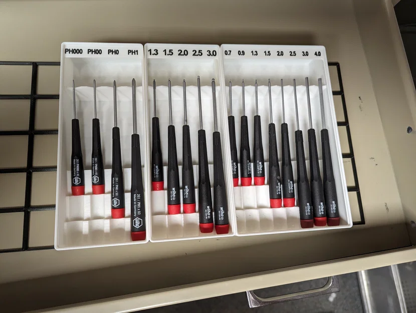 Khay Gridfinity đựng tua vít Wiha Precision (dễ lấy, grab & go) - Image 1