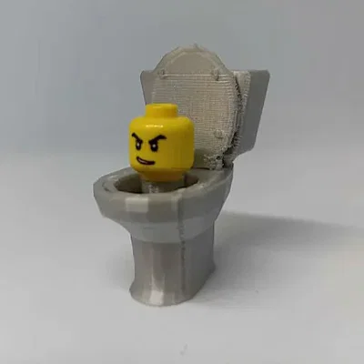 Mô hình 3D Skibidi Toilet kết hợp đầu Lego độc đáo