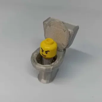 Mô hình 3D Skibidi Toilet kết hợp đầu Lego độc đáo