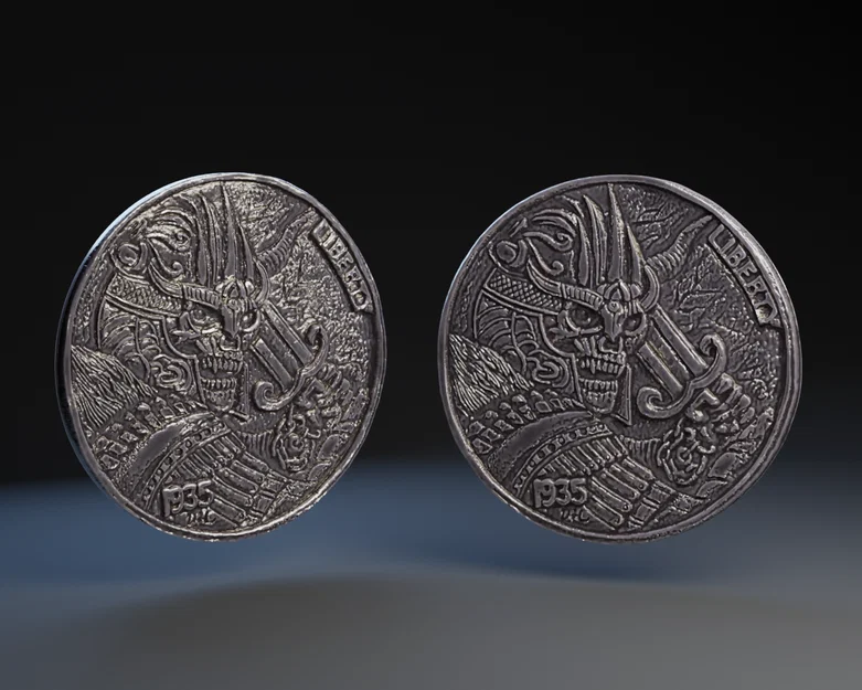 Miếng lót ly Hobo Nickle Samurai Skull - Tinh xảo và độc đáo - Image 1