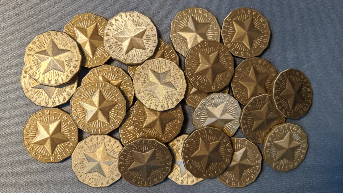 Tokens of Inspiration (DnD 5e) - In dọc, nhỏ hơn, 2 mặt - Image 1