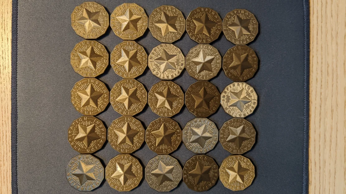 Tokens of Inspiration (DnD 5e) - In dọc, nhỏ hơn, 2 mặt - Image 2