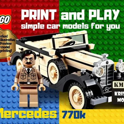 Mô hình xe Mercedes 770k phong cách LEGO để in 3D