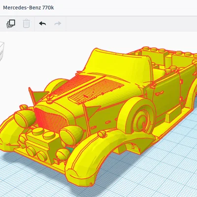 Mô hình xe Mercedes 770k phong cách LEGO để in 3D