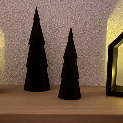 Đồ trang trí Giáng sinh hiện đại - Cây thông vân nổi và nhà nến tealight