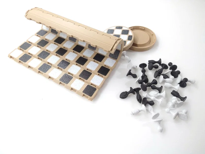 Roll Up Chess - Print in Place - (Single Extruder) | Bộ cờ vua cuộn in liền khối - Image 4