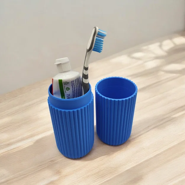 Hộp đựng du lịch bàn chải & kem đánh răng gân (Ribbed) - Image 1