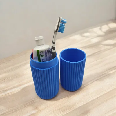 Hộp đựng du lịch bàn chải & kem đánh răng gân (Ribbed)