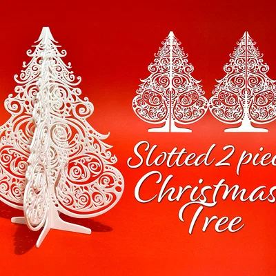 Cây thông Noel 2 mảnh dạng khe (Slotted 2 Piece Christmas Tree)