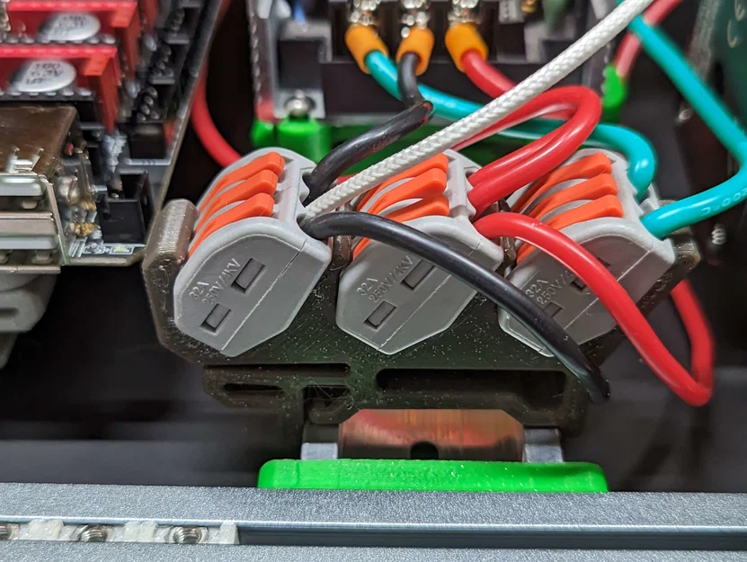 Giá gắn DIN Rail cho 3 x Wago 222-413 - Image 1