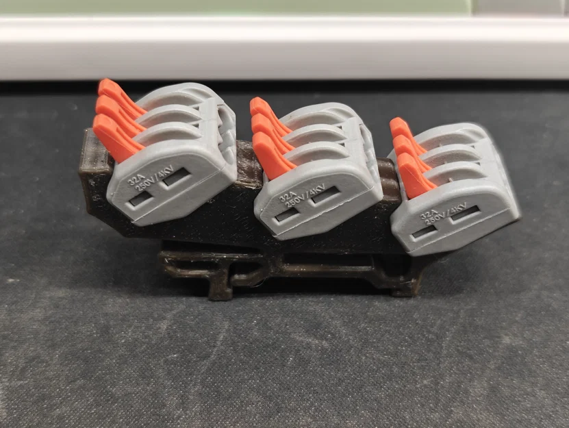 Giá gắn DIN Rail cho 3 x Wago 222-413 - Image 2