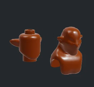 Mô hình đầu Orc tương thích Lego Lord Of The Rings in 3D - Image 1