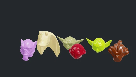Bộ sưu tập đầu nhân vật Star Wars (Yoda, Zeb, Jar Jar Binks, C-3PO) - Image 1
