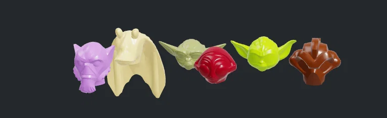 Bộ sưu tập đầu nhân vật Star Wars (Yoda, Zeb, Jar Jar Binks, C-3PO) - Image 2