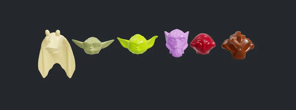 Bộ sưu tập đầu nhân vật Star Wars (Yoda, Zeb, Jar Jar Binks, C-3PO) - Image 3