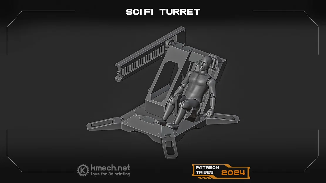 Mô hình tháp pháo Scifi Turret linh hoạt cho mô hình action figure - Image 1