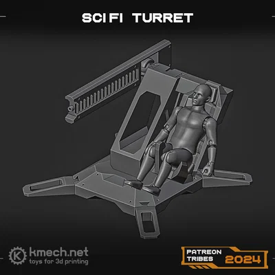 Mô hình tháp pháo Scifi Turret linh hoạt cho mô hình action figure