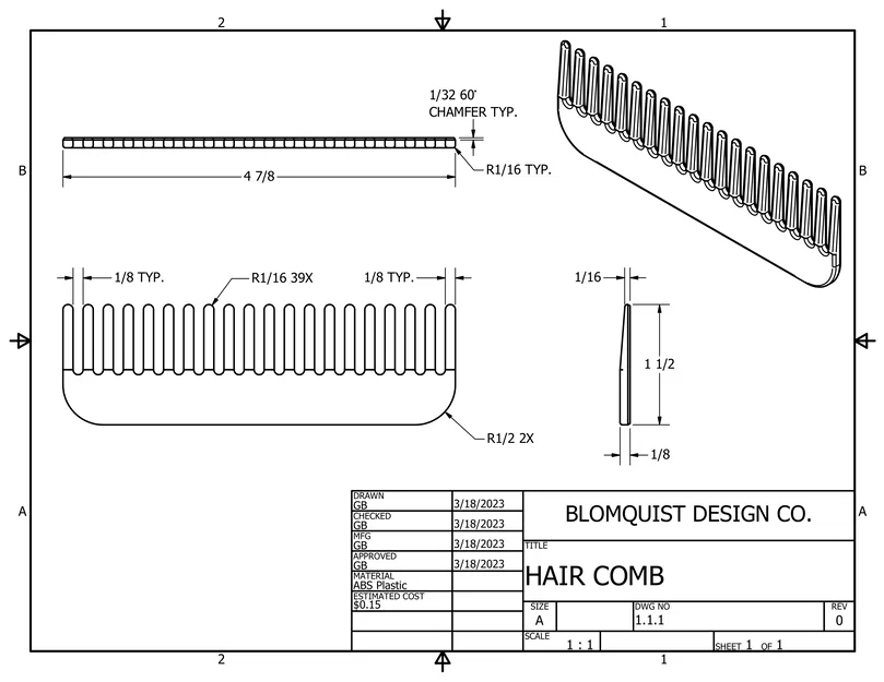 Lược chải tóc 3D bền đẹp - Hướng dẫn in ấn chi tiết - Image 2