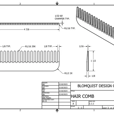 Lược chải tóc 3D bền đẹp - Hướng dẫn in ấn chi tiết