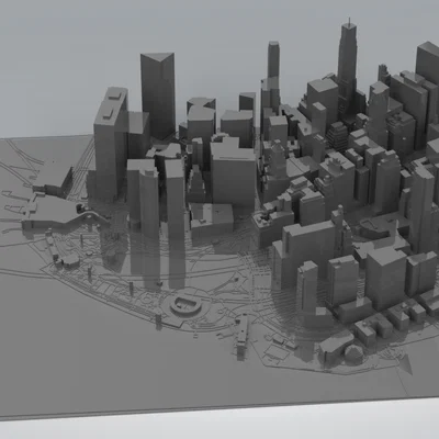 Mô hình 3D kiến trúc thành phố New York tinh tế cho bàn làm việc