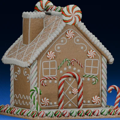 Mô hình nhà bánh gừng Giáng sinh (Christmas Gingerbread House) in 3D